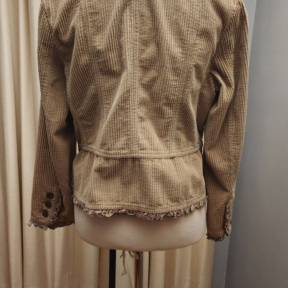 J Jill Tan Corduroy 2 Pocket Button Up Blazer Jacket Size MP - Picture 6 of 10